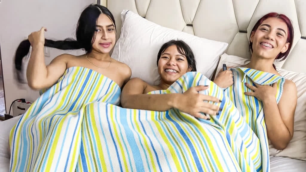 Wild Latina Teen Threesome: Amateur Sluts Satisfy Hung American