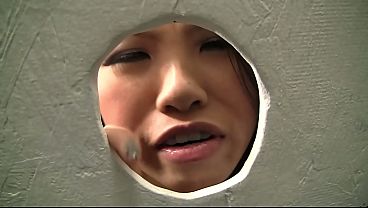 Asian Slut Tricked into Sloppy Gloryhole Suck on Huge White Cock
