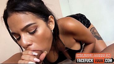 HUGE TITS Latina Slut Brutal Deepthroat Sloppy Face Fuck Amateur